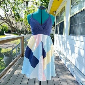 Y Apparel U.S.A: Colorful Halter Top Midi Dress. Women’s Size Medium.